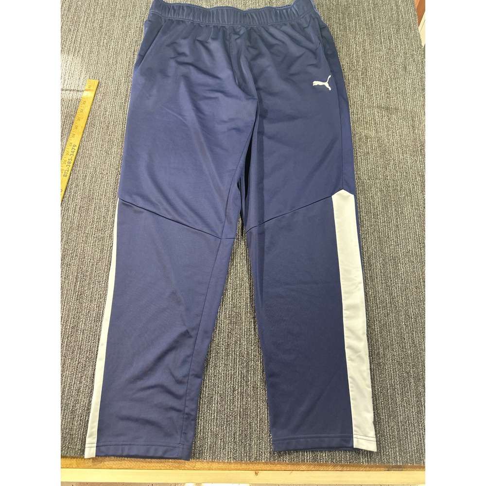 Puma Mens Navy Blue White Stripe Athletic Track Pants Joggers 2XLT Tall